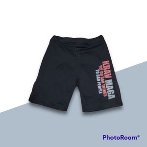 MMA Krav Maga Grappling Training Shorts with Distressed Vintage Logo Design